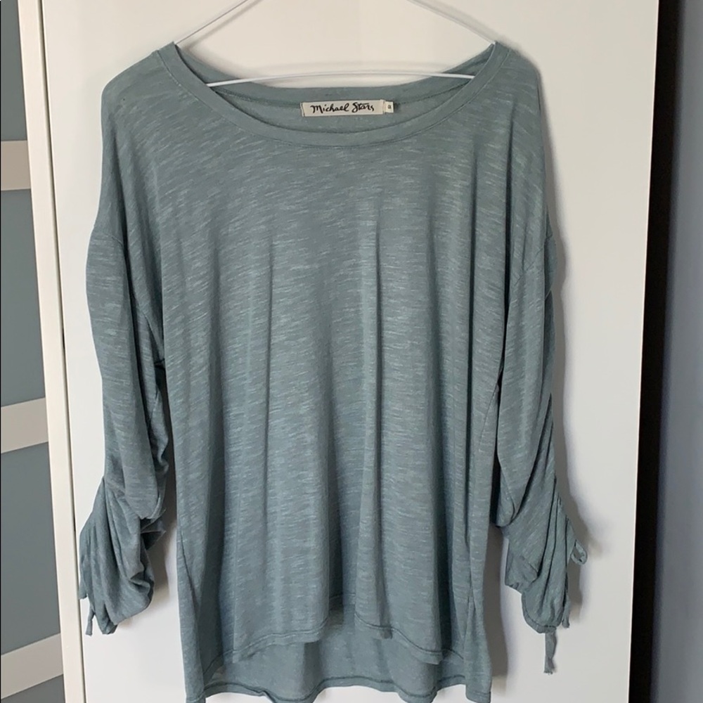 Michael Stars Rouched Sleeved Top